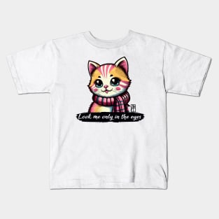 Look me only in the eyes - I Love my cat - 2 Kids T-Shirt